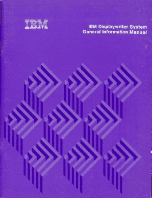 Fillable Online General Information Manual for the IBM Displaywriter ...