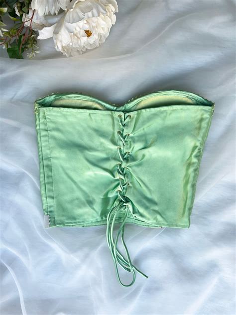 Green satin corset – Liyokki