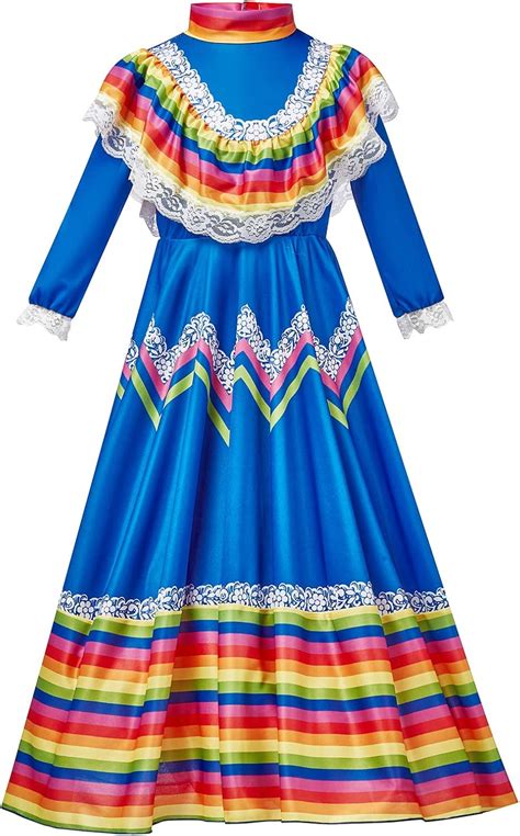 Buy Mexican Dresses for Girls Cinco De Mayo Fiesta Dress Meciscan Style ...