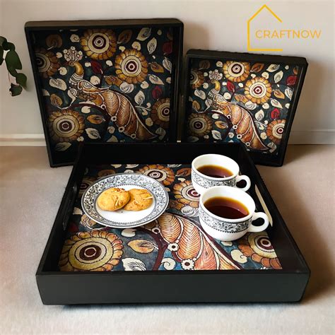 Premium Wooden Square Tray Set of 3 – CRAFTNOW
