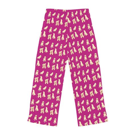 Golden Retriever Puppy Women's Pajama Pants, Cute Dog Pj's, Pink Puppy ...