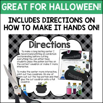 Halloween ELA Sentence Fragments Center - Cauldron Sentences | TPT