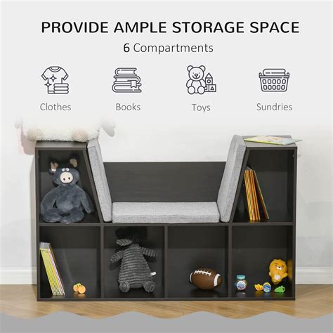 Buy HOMCOM Kids Bookcase Shelf Storage Cabinet Unit, Living Room ...