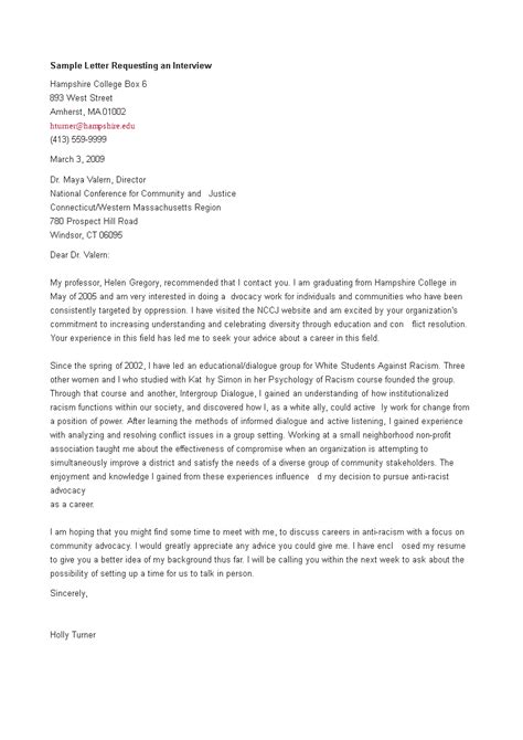 Image result for Interview Request Letter Sample