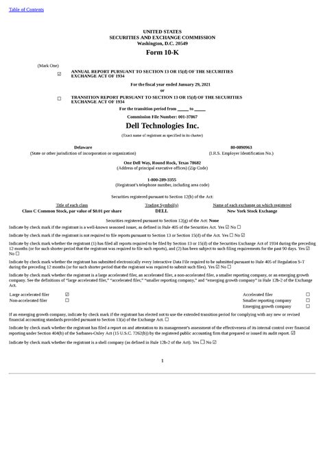NYSE DELL 2020 - Lecture notes 1 - UNITED STATES SECURITIES AND ...