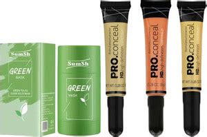 SumSh Acne Facial Green Mask Stick (40 ml), Pro Conceal HD Concealer ...