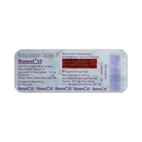 ROZAVEL 10MG TABLET 10'S : View Price, Combination and Alternatives ...
