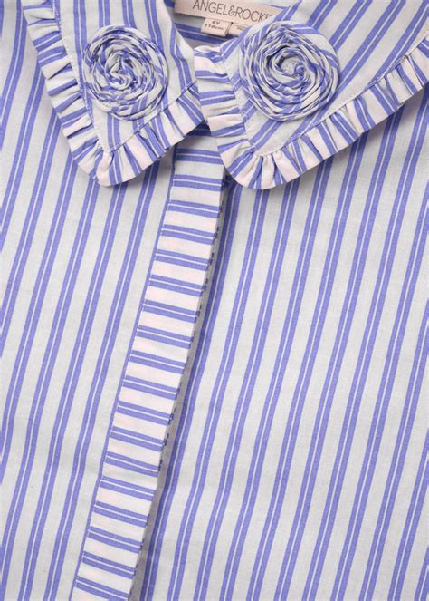 Angel & Rocket Girls Cotton Blue Striped Tops