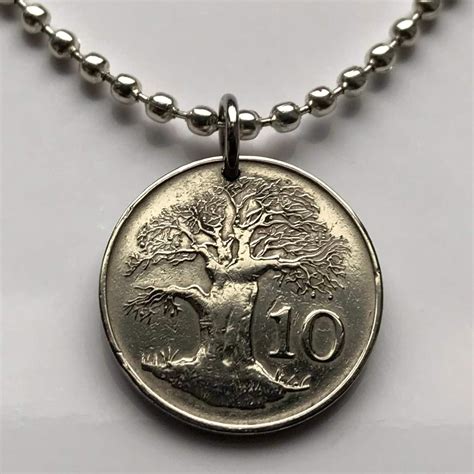 Buy 1997 Great Zimbabwe Rhodesia 10 Cent coin pendant necklace African ...