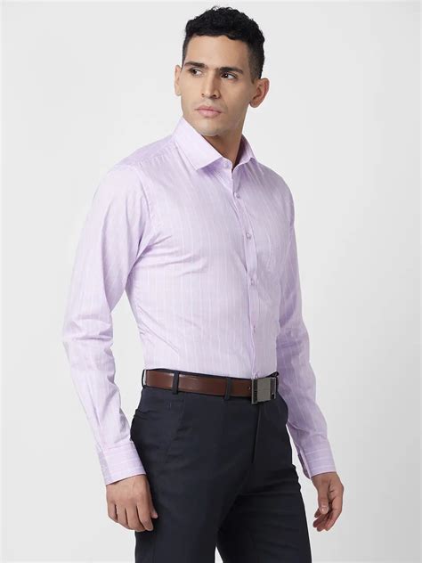 Raymond Men Purple Structured Slim Fit Cotton Formal Shirt – MyRaymond