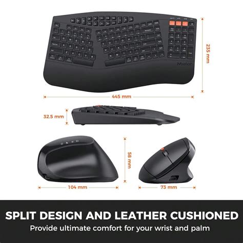 Wireless Split Keyboard With Wrist Rest, Rechargeable Wireless Keyboard ...