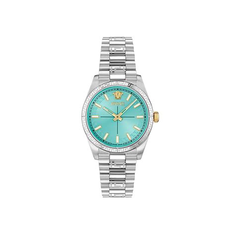 Versace Millenium L. Light Blue Round Quartz Women Watch - VE0E00225 ...
