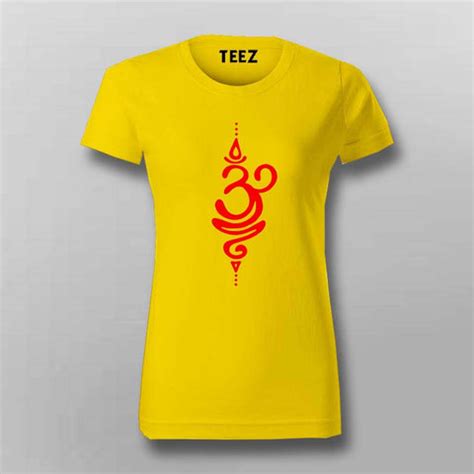 Om Flame T-Shirt for Women – Red Sacred Sanskrit Design