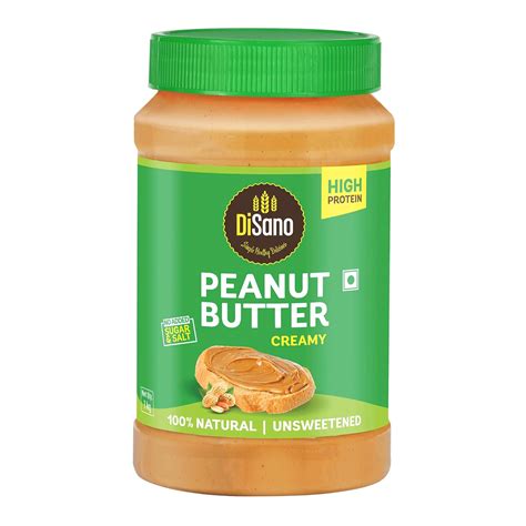 DiSano Natural Peanut Butter Creamy 1kg, Unsweetened, High Protein ...