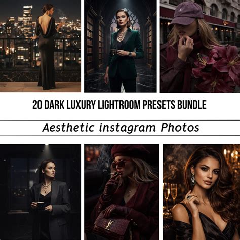 20 Dark Luxury Lightroom Presets Bundle | Moody Burgundy Instagram ...