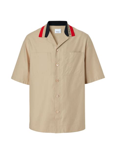 Burberry Rolston Knit-Collar Camp Shirt | WHAT’S ON THE STAR?