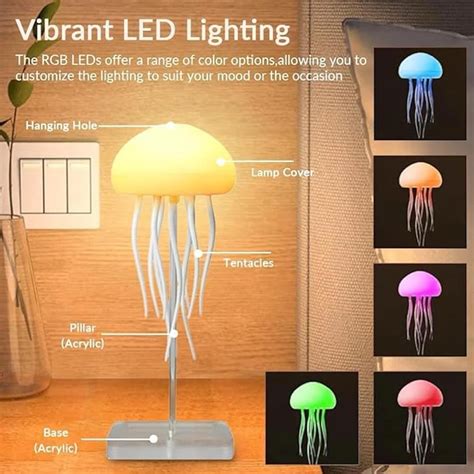 Jellyfish Lamp | Jellyfish Lamp with Dancing Legs | RGB Gradient Jelly ...