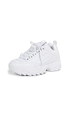 Buy Fila Women's Disruptor II Premium Sneakers, White/White/White, 8 ...