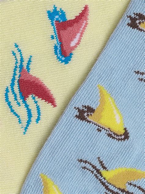 Pack Of 2 Printed Ankle Length Socks