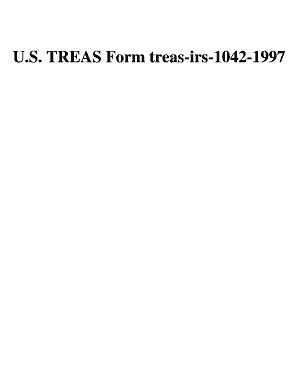 U.S. TREAS Form Treas-irs-1042-1997. Free Download - Fill and Sign ...