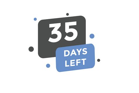 35 days Left countdown template. 35 day Countdown left banner label ...