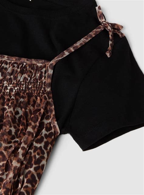 Buy Girls Animal Print Dress with T-shirt Online at just Rs. 699.0 ...