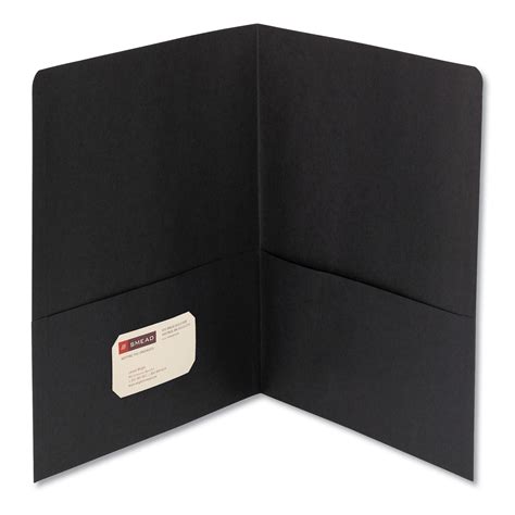 Two-Pocket Folder, Textured Paper, 100-Sheet Capacity, 11 x 8.5, Black ...
