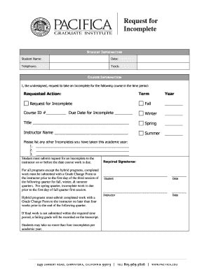 Student Incomplete Request Form - Blank Fillable Template | Fill Out ...