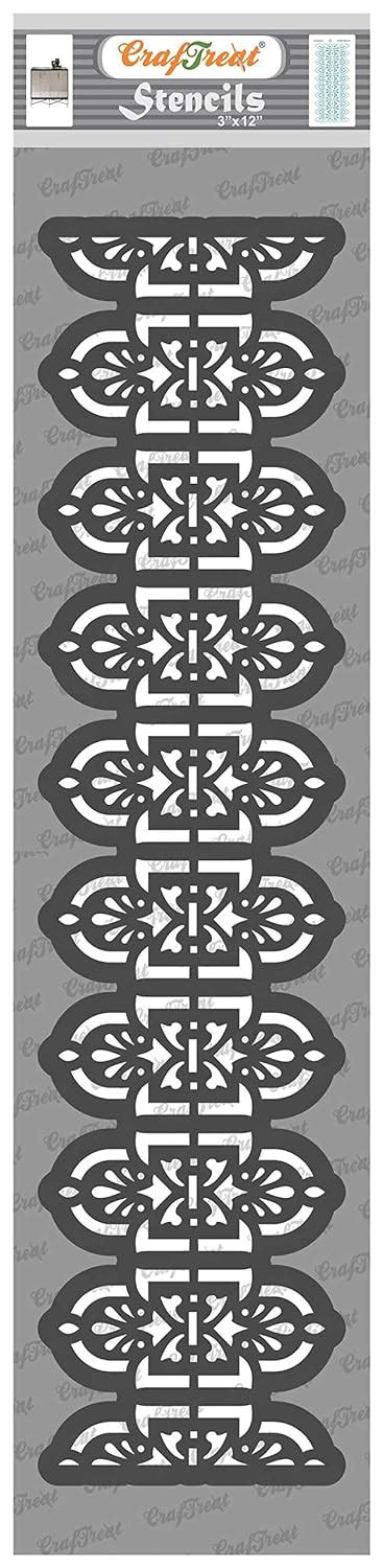 CrafTreat Indian Border Stencil for Canvas Painting - Border 19 - Size ...