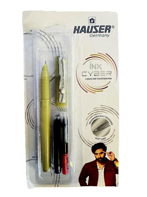 Hauser Germany Inx Cyber Fountain Pen, Ergonomic Soft Grip, Liquid Ink ...