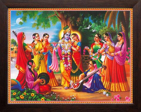 Art n Store: Radha-Krishna with Gopiya/High Contrast HD Printed Picture ...