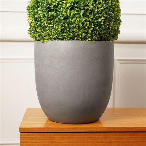Grey Polyfibre Clay Pot Medium