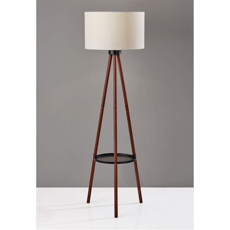 Walnut Tripod Floor Lamp With Shelf - World Market