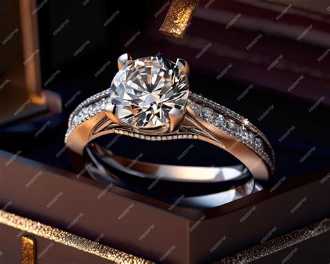 Premium Photo | Luxury expensive silver wedding ring jewelry with diamonds