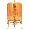 Buy Indian Art Villa Copper Hammered Water Pot with Stand, Storage ...