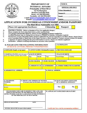 Fillable Online Application for overseas citizenship and/or passport ...