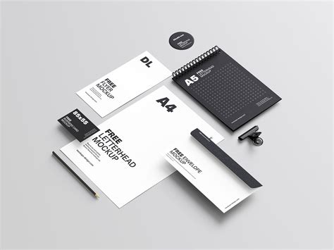 Free 5 Free White Stationery Mockup PSD Files PSD - PsFiles
