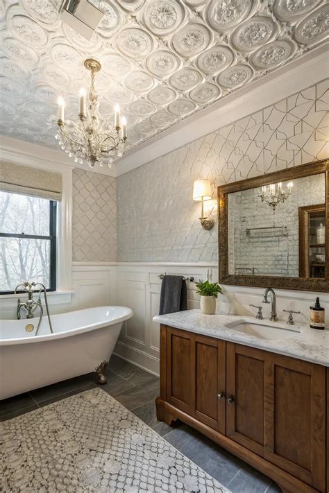 22+ Stunning Painted Ceiling Bathroom Ideas