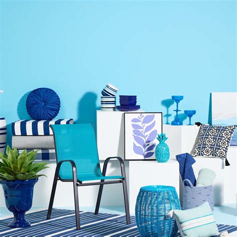 Navy Blue Ticking Striped Outdoor Deep Seat Cushion | At Home