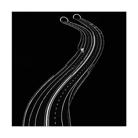 Trademark Fine Art Alone Winding Road Samanta Krivec Natural Wood Wood ...