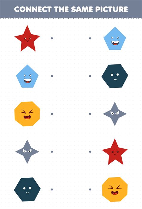 Education game for children connect the same picture of cute cartoon ...