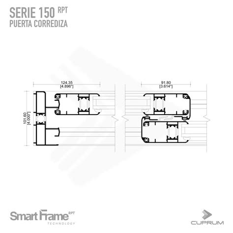 BIM objects - Free download! SMART FRAME - Serie 150 - Puerta corrediza ...
