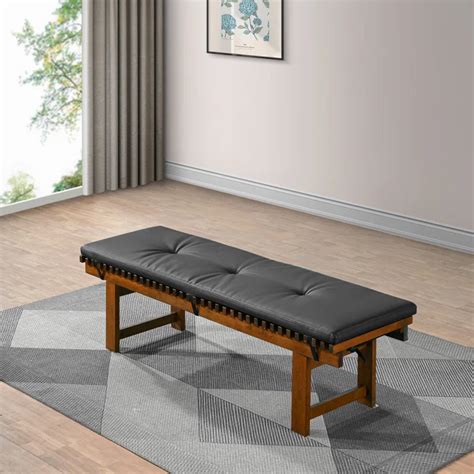 Kenny Mid Century Modern Solid Wood Frame Vegan Leather Upholstered ...