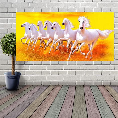 Wallpics® Lucky Seven Horses Running at Sunrise ll 7 Horse vastu Vinyl ...