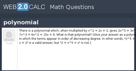 View question - polynomial