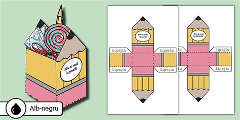 Bine ai venit la școală: Suport pentru creioane – Șablon