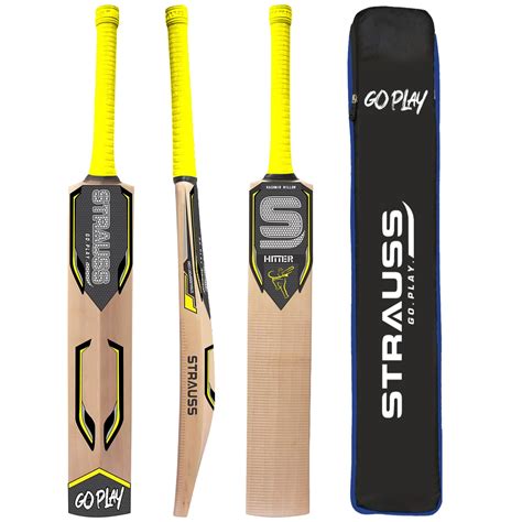 STRAUSS Hitter Kashmir Willow Cricket Bat | Size: Short Handle (SH ...