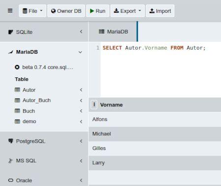 Anleitung SQL OnLine IDE