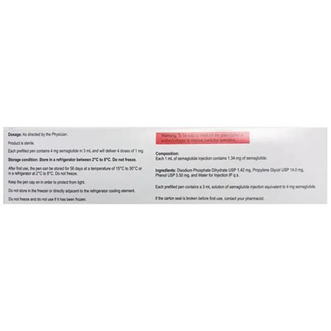 Buy Semabest-4mg/3ml PFP Injection 1's online | Uses, Side Effects ...