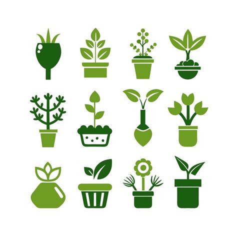Gardening and plant icon set collection vector illustration | Premium ...